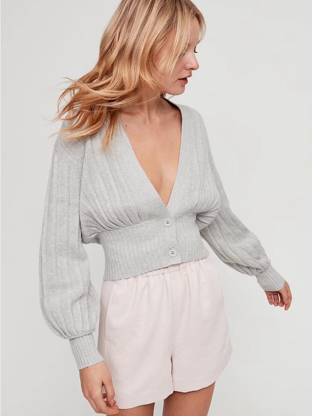 Aritzia Wilfred Thais Plunge Cardigan Sweater